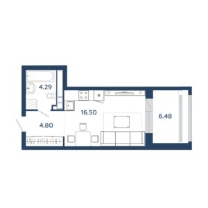 Студия 30.65 м²