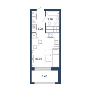 Студия 31.84 м²